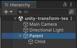 Unity Parent-Hierarchy