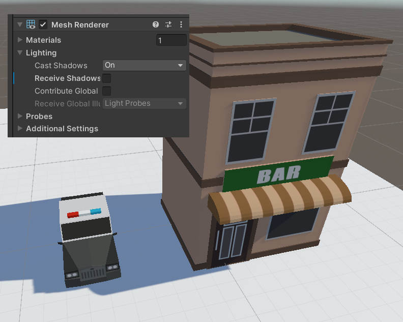 false The object does not receive shadows. 